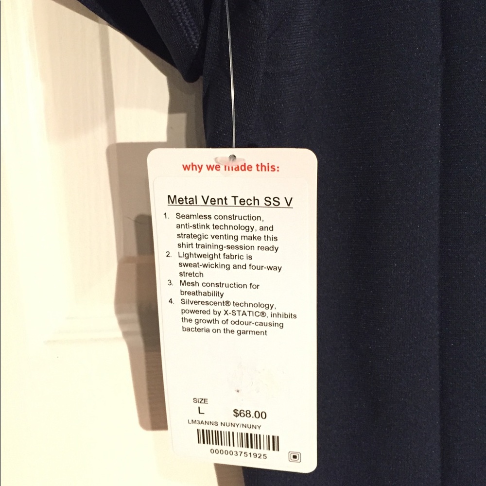 Metal Vent Tech v neck Men's L Navy - Picture 3 of 3